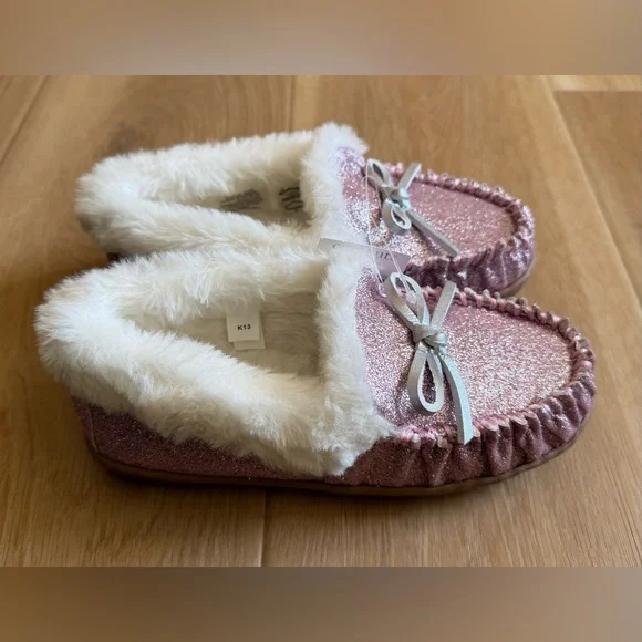 J. Crew Girls' Glitter Moccasin slippers - BS628 - Size 13 - NWT - Picture 4 of 8